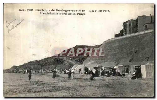 Cartes postales Le Portel La Plage L extremite nord de la plage Environs de Boilogne sur Mer