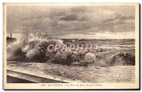 Ansichtskarte AK Le Portel La Mer un jour de gros temps