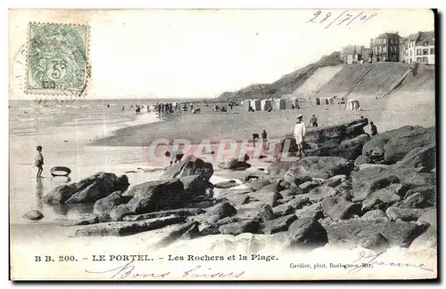 Ansichtskarte AK Le Portel Les Rochers et la Plage