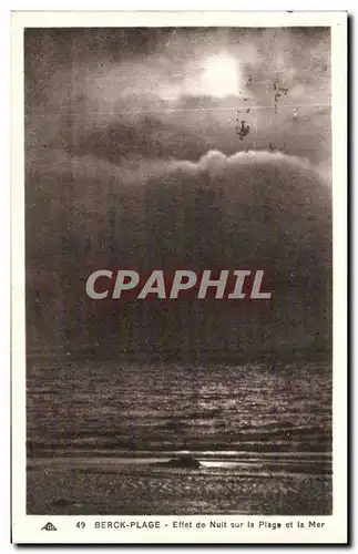 Cartes postales Berck Plage Effet de Nuit sur la Plage et la Mer