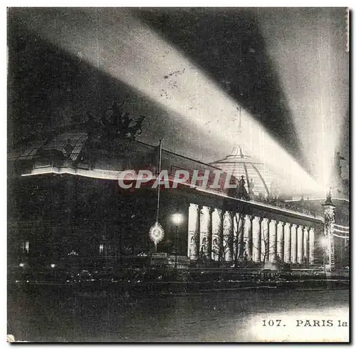 Cartes postales Paris la nuit Le grand palais illumine