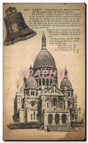 Cartes postales Paris Basilique du Sacre Coeur de Montmartre et savoyarde