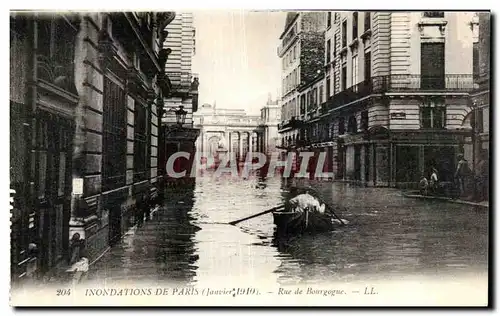 Cartes postales Paris Inondations De Rue de Bourgogne