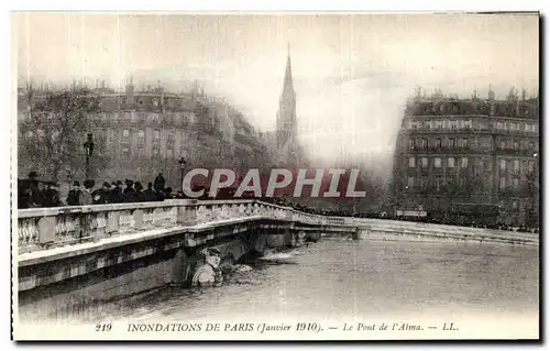 Cartes postales Paris Inondations De Le Pont de L Alma