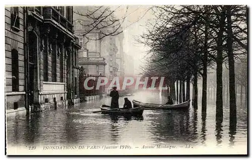 Cartes postales Paris Inondations Avenue Montaigne