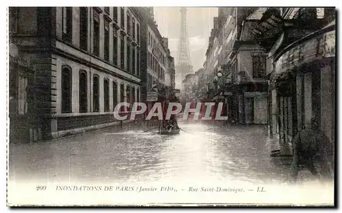 Ansichtskarte AK Paris Inondations Rue SAint dominique Tour Eiffel