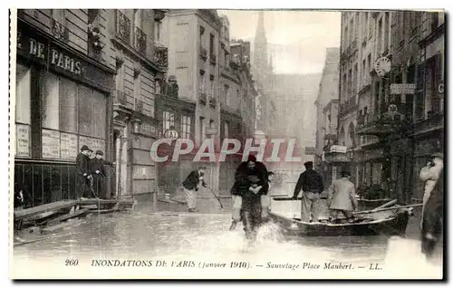 Cartes postales Paris Inondations De Sauvetage Place Maubert