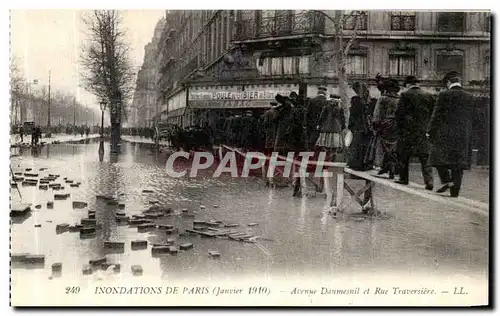 Cartes postales Paris Inondations De Avenue Daumesnil et Rue Traversiere