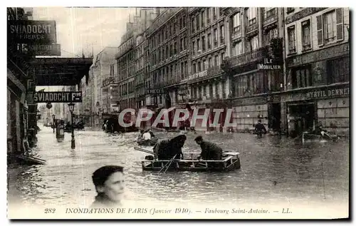 Cartes postales Paris Inondations De Faubourg Saint Antoine