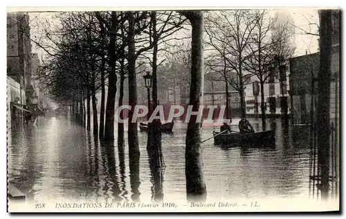 Cartes postales Paris Inondations De Boulevard Diderot