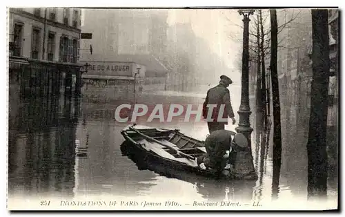 Cartes postales Paris Inondations De Boulevard Diderot