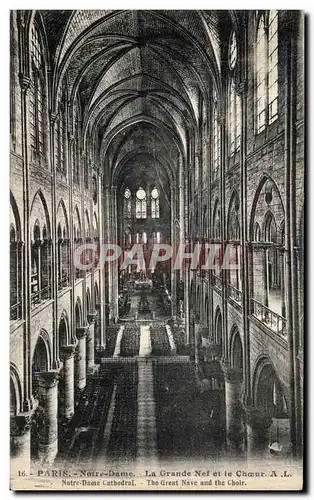 Cartes postales Paris Notre Dame La Grande Nef Et le Choeur