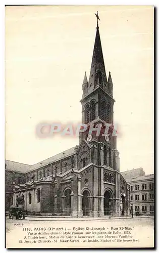 Cartes postales Paris Eglise Saint Joseph Rue St Maur