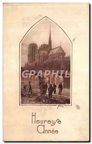 Ansichtskarte AK Heureuse annee Paris Notre Dame