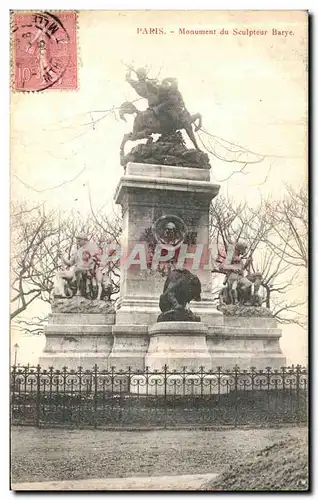 Cartes postales Paris Monument du Sculpteur Barye Lion