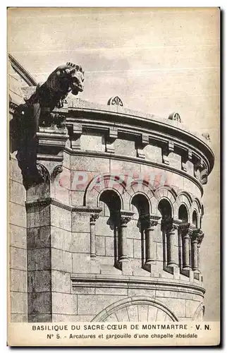 Cartes postales Basilique du Sacre Coeur de Montmartre Arcatures et gargouille d une chapelle absidale