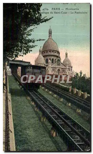 Cartes postales Paris Montmartre Basilique du Sacre Coeur Le Funiculaire