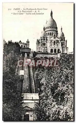 Ansichtskarte AK Paris La Baslique du Sacre Coeur et le Funiculaire