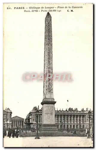 Ansichtskarte AK Paris Obelisque de Louqsor Place de La Concorde