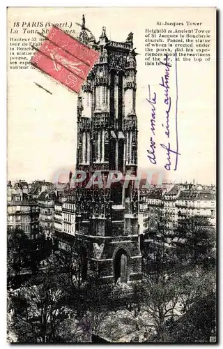 Cartes postales Paris Tour St Jacques