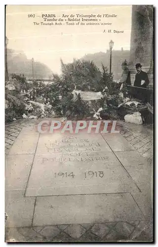 Ansichtskarte AK Paris Arc De Triomphe De L Etoile Tombe du soldat inconnu Militaria