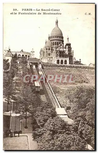 Cartes postales Paris Sacre Coeur et funiculaire de Montmartre