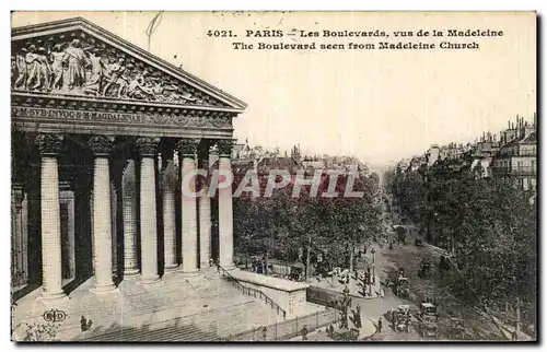 Cartes postales Paris Les Boulevards Vus De La Madeleine