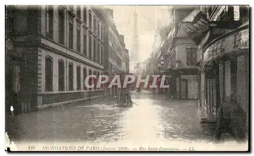 Cartes postales Inondations de Paris Rue Saint Dominique