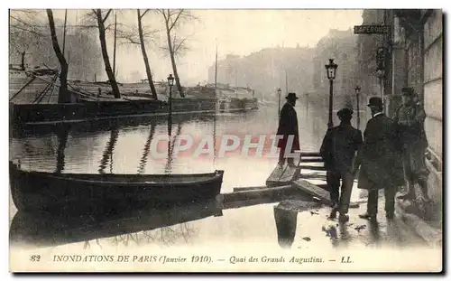 Ansichtskarte AK Inondations de Paris Quai des Grands Augustins