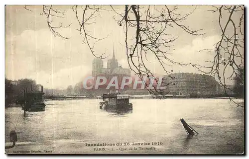 Cartes postales Inondations du Janvier Paris Quai de Tournelle