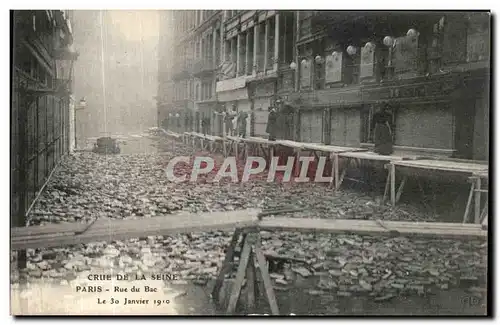 Cartes postales Crue de la Seine Paris Rue du Bac