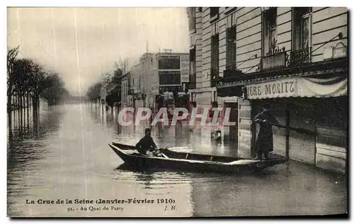 Cartes postales La Crue de la Seine Au Quai de Passy