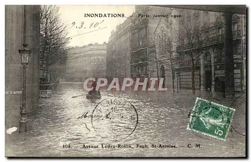 Ansichtskarte AK Inondations Paris janvier Avenue Ledru Rollin Faub St Antoine