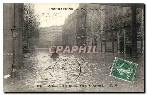 Cartes postales Inondations Paris janvier Avenue Ledru Rollin Faub St Antoine