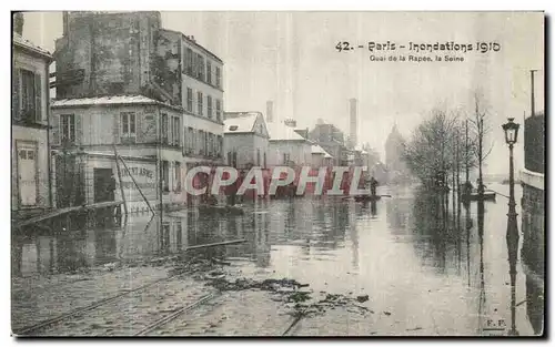 Cartes postales Paris Inondations Quai de la Rapee la Seine