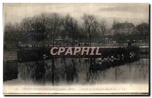 Cartes postales Paris Inondation De Entree le la Gere des Invalides