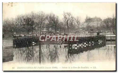 Cartes postales Paris Inondation De Entree le la Gere des Invalides