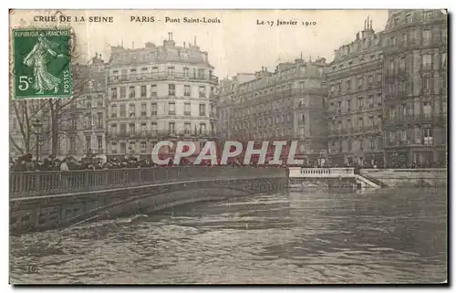 Cartes postales Paris Pont Saint Louis Crue De La Seine