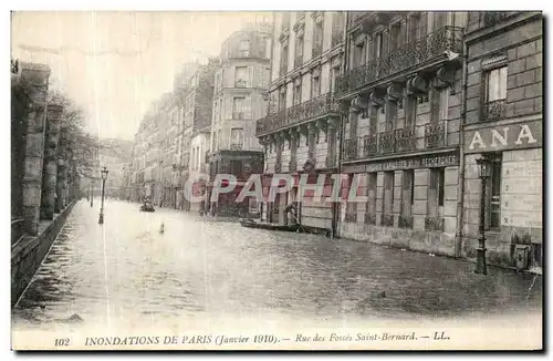 Cartes postales Paris Inondations De Rue des Fosses Saint Bernard