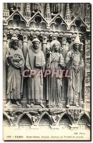 Cartes postales Paris Notre Dame Facade Statues du Portail de Gauche