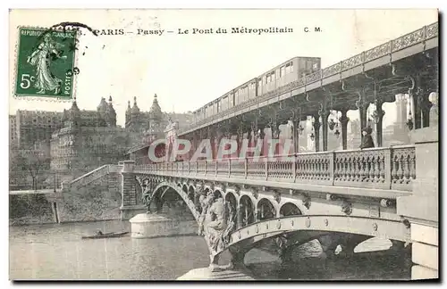 Ansichtskarte AK Paris Le Pont du Metropolitain Metro