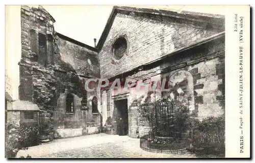 Cartes postales Paris L Eglise Saint Julien Pauvre Statue de Vincent de Paul