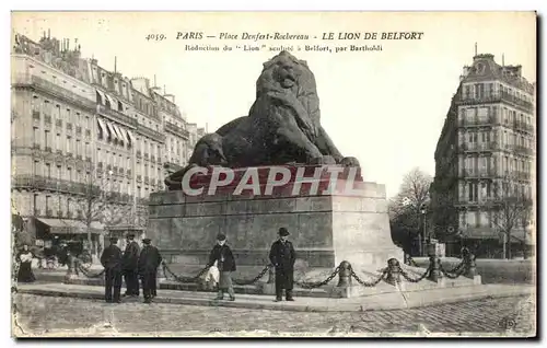 Ansichtskarte AK Paris Place Denfert Rochereau Le Lion de Belfort