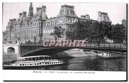 Cartes postales Paris Le Pont D Arcole L Hotel de Ville