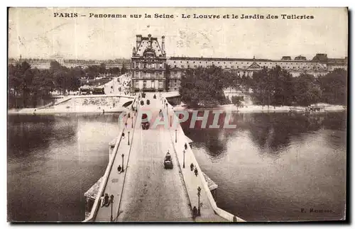 Ansichtskarte AK Paris Panorama sur la Seine Le Louvre et le Jardin des Tuileries