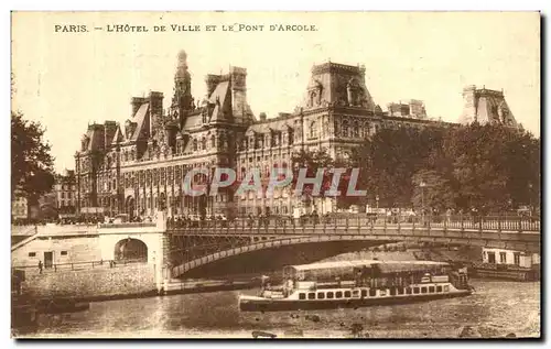 Ansichtskarte AK Paris L Hotel de Ville et le Pont D Arcole