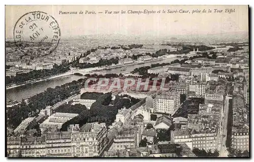 Ansichtskarte AK Paris Vue Sur les Champs Elysees et le Sacre Coeur Prise de la Tour Eiffel