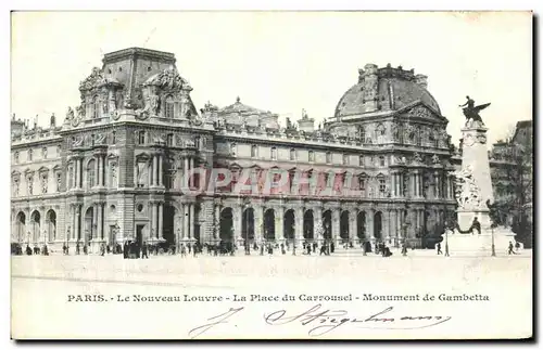 Ansichtskarte AK Paris Le Nouveau Louvre La Place du Carrousel Monument de Gambetta