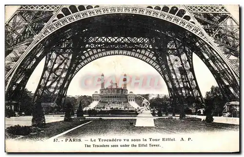 Ansichtskarte AK Paris Le Trocadero Vu sous la Tour Eiffel