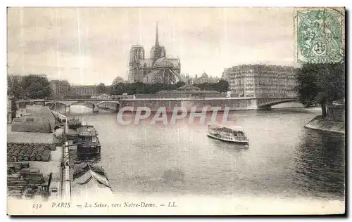 Ansichtskarte AK Paris la Seine vers Notre Dame